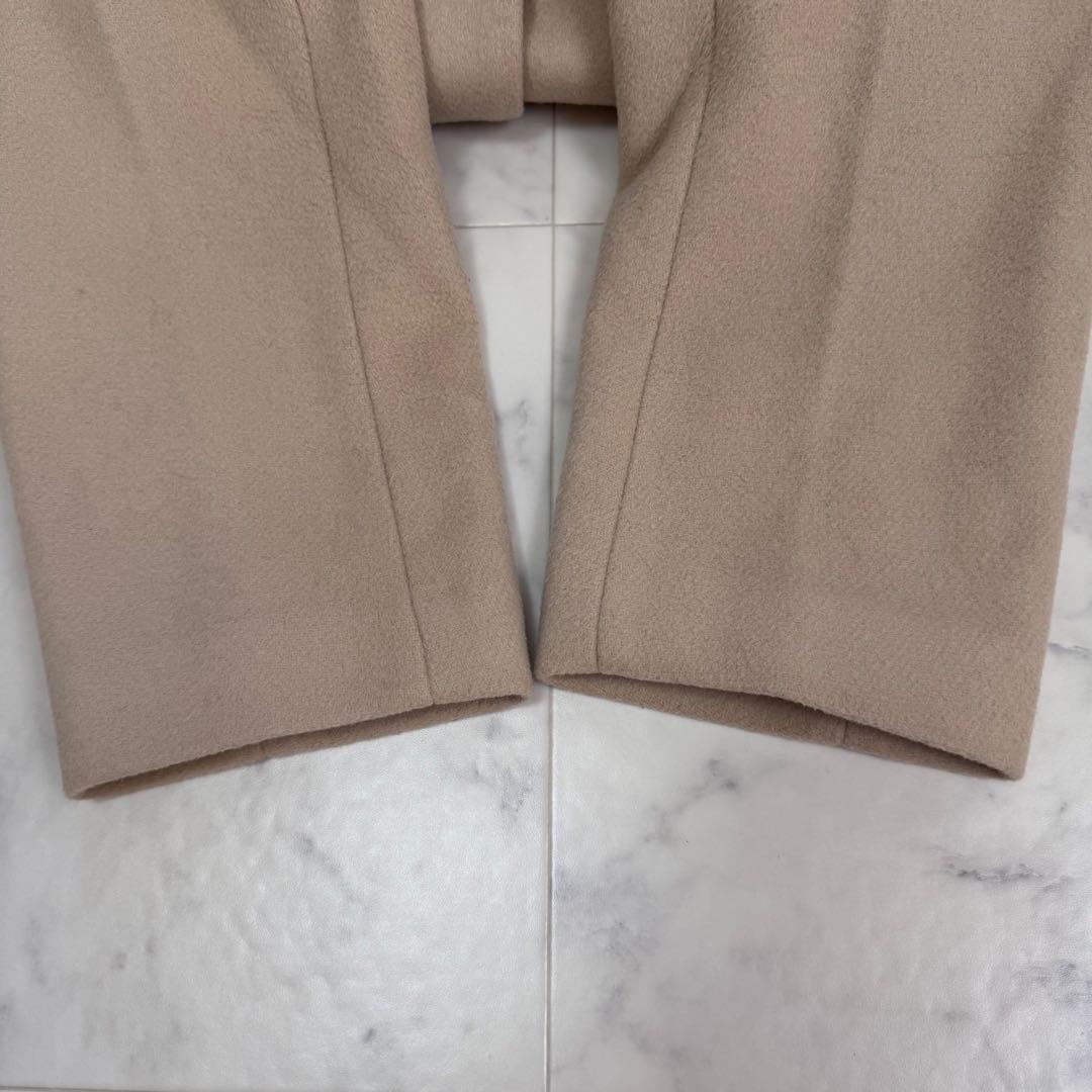 極美品　IENA　マンテコ　ロングコート　ノーカラー　ベージュ系　M-L秋冬