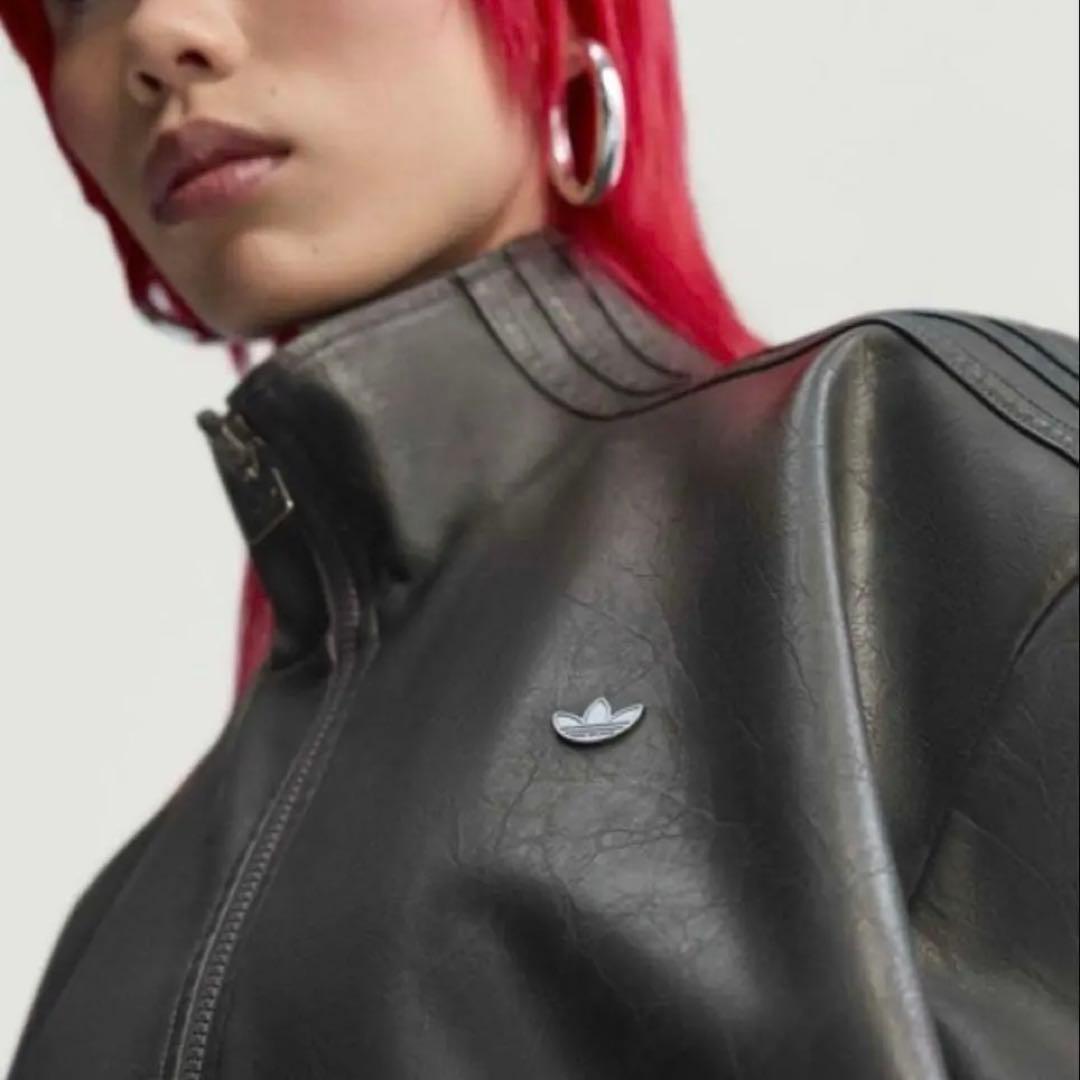 マル様　ファイヤーバード オーバーサイズ レザートラックトップ アディダス2XL