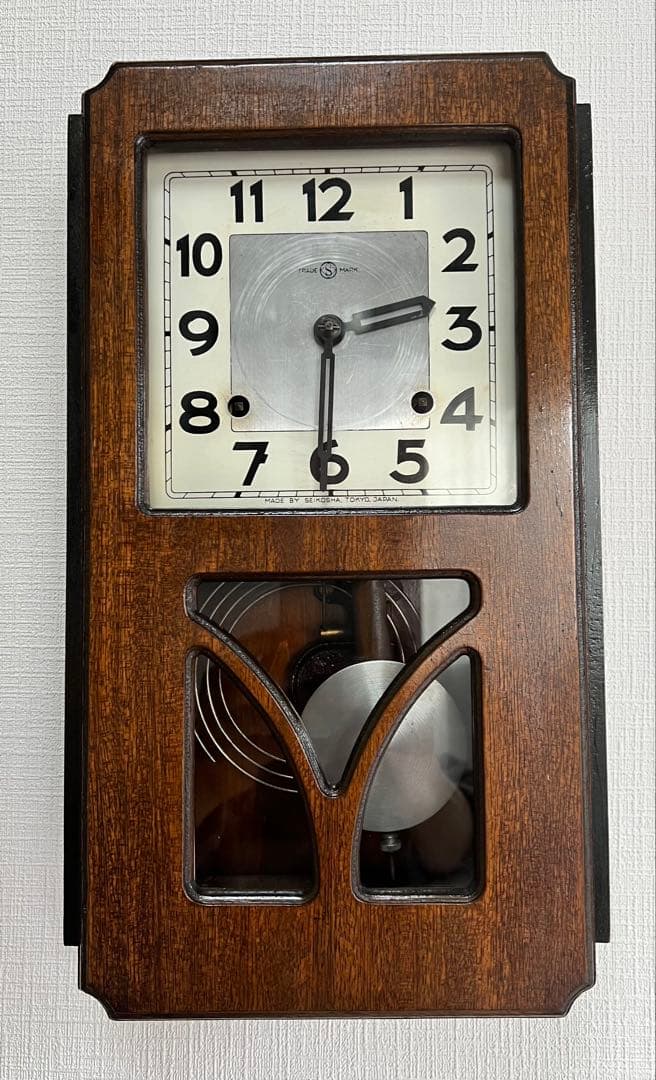 精工舎SEIKOSHA振り子時計ゼンマイ掛け時計柱時計古時計ボンボン時計稼働品
