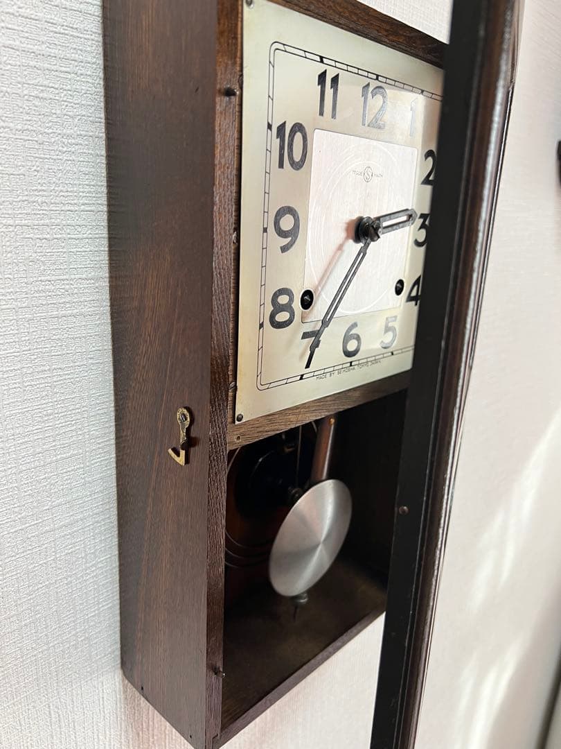 精工舎SEIKOSHA振り子時計ゼンマイ掛け時計柱時計古時計ボンボン時計稼働品