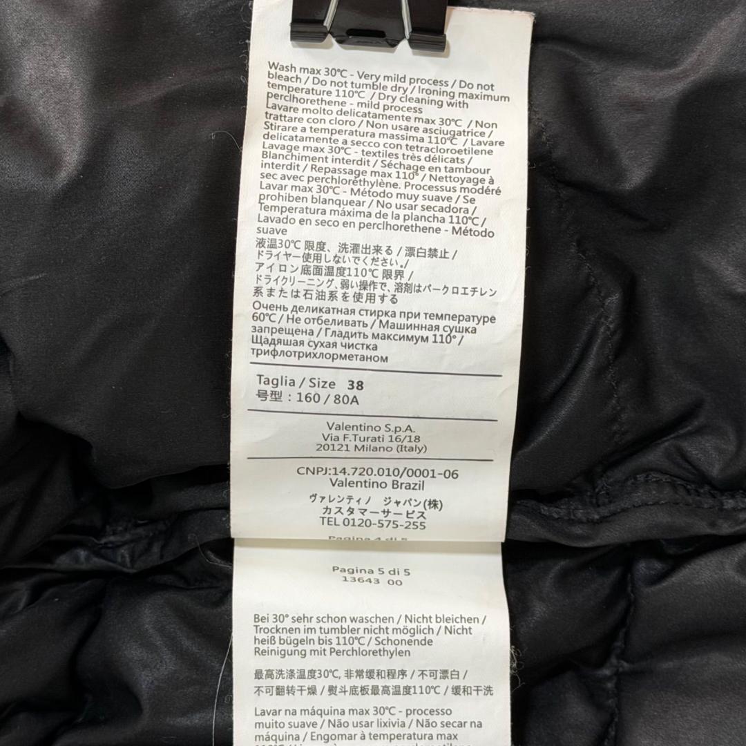 17125✨レッドヴァレンティノ 38 M リボン ダウンジャケット ブラック