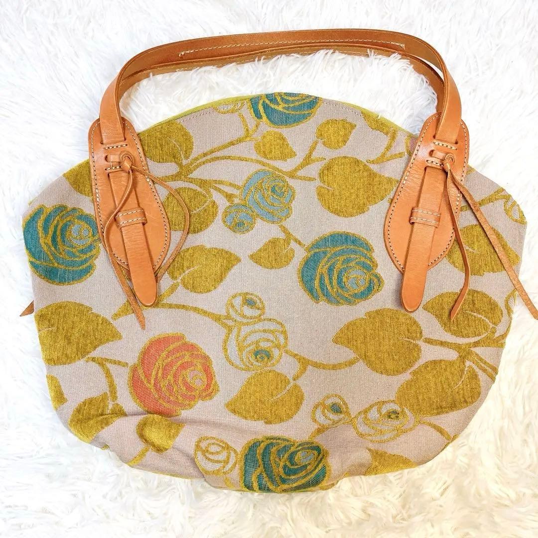 ハンドメイド✨ミナペルホネンロージーミニラウンドハンドバッグ　花柄