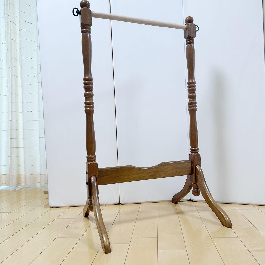 アンティークハンガーラック　タオルかけ　ハンガースタンド　ろくろ加工　英国調