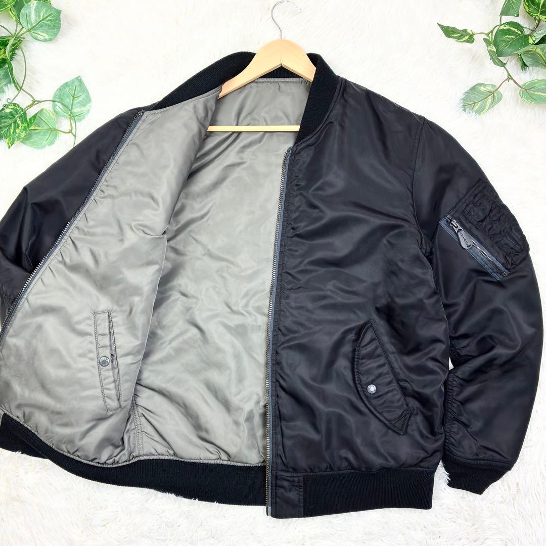 美品　アヴィレックス　リバーシブル　MA-1フライトジャケット　XL　黒　カーキ