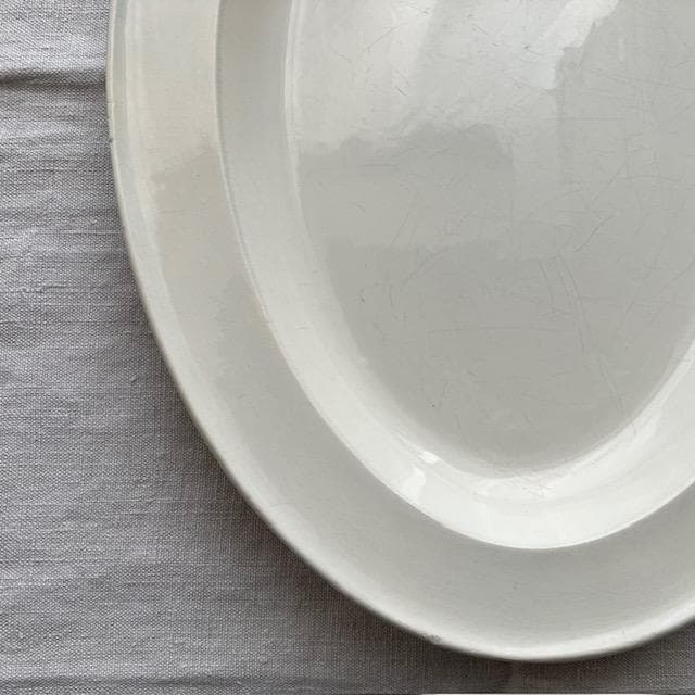 希少！美品◆クレイユ単刻印オーバルプレート大皿モントローオクトゴナルレリーフ雅姫