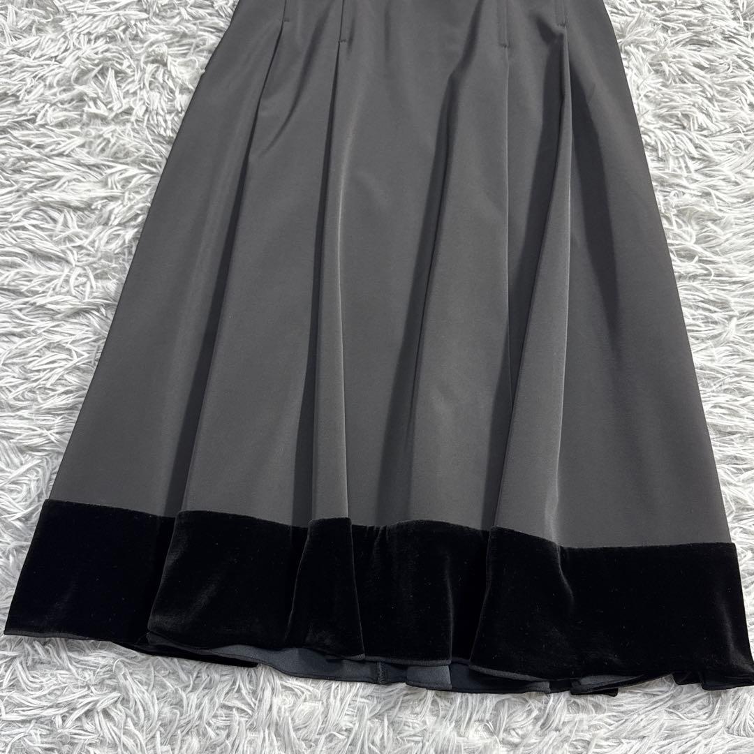 極美品✨フォクシー ベロアヘムフレアスカート ミディ丈 ブラック 上品 38