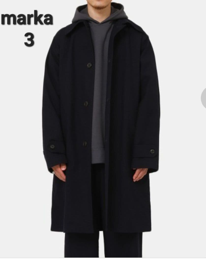 marka SHIRT COAT WOOL SOFT SERGE ブラック 3