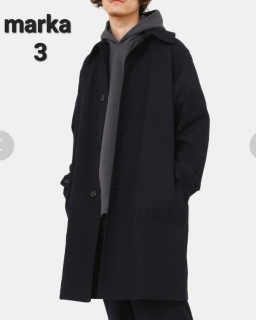 marka SHIRT COAT WOOL SOFT SERGE ブラック 3