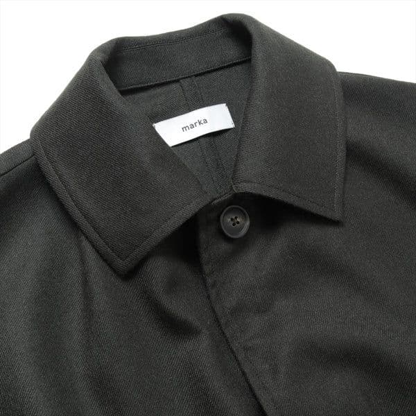 marka SHIRT COAT WOOL SOFT SERGE ブラック 3