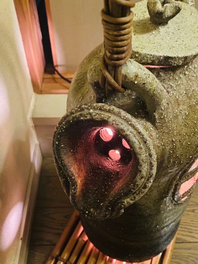 [未使用] 室内用　和モダン　陶器　急須型　ライト　ランプ/オブジェ