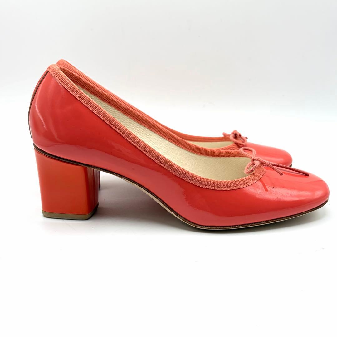未使用級✨repetto パンプス パナム コーラルピンク エナメル 24㎝