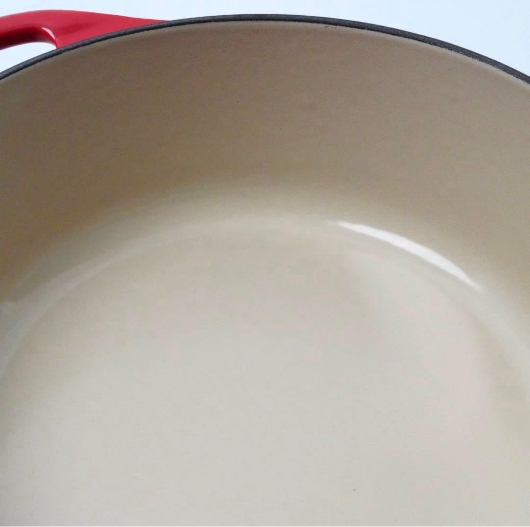 【美品】LE CREUSET　ココット ビス チェリーレッド　20cm