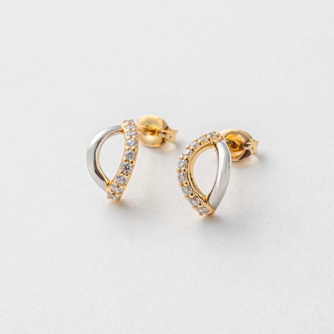 Jouete ピアス ジルコニア コンビカラー