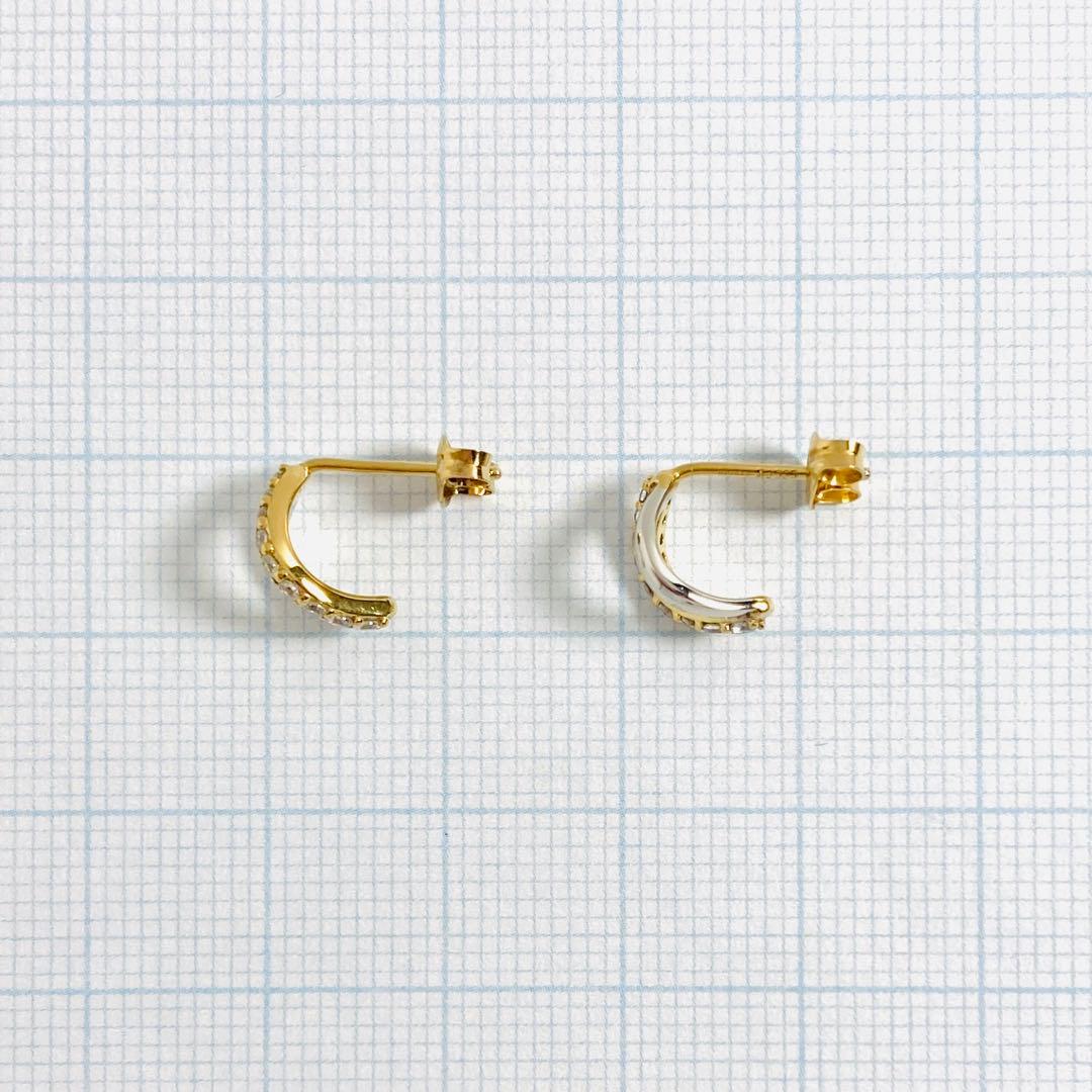 Jouete ピアス ジルコニア コンビカラー