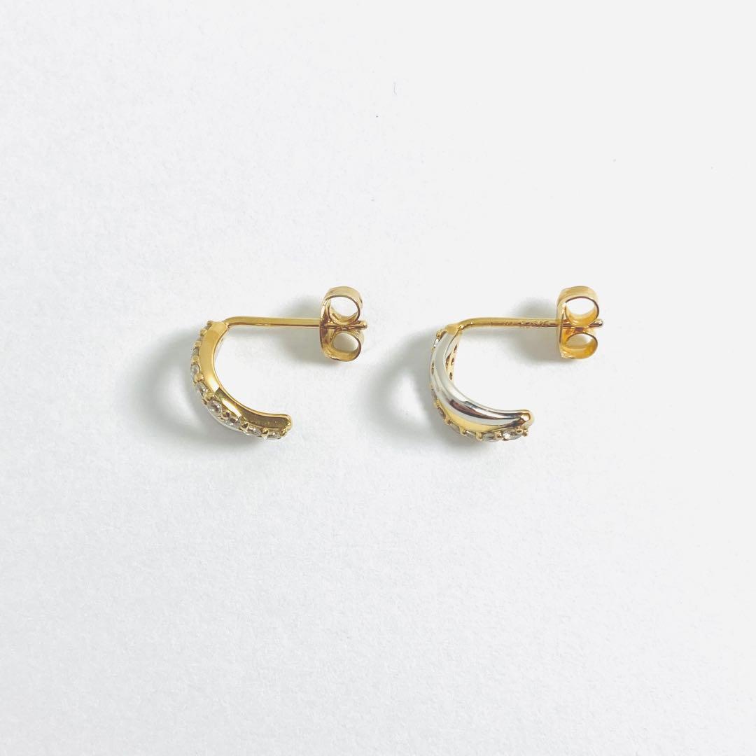 Jouete ピアス ジルコニア コンビカラー