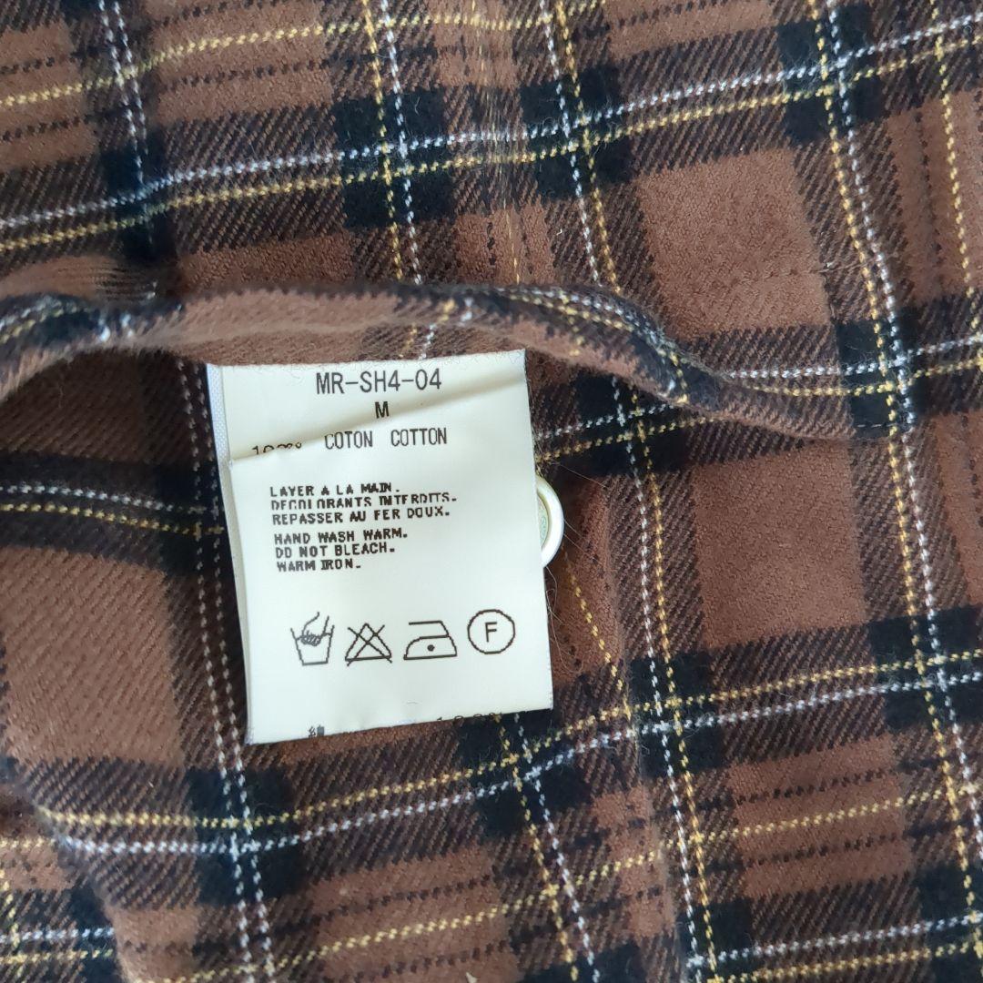 【極美品】MASTER MIND　刺繍ロゴリバーシブルチェックネルシャツ　L　茶