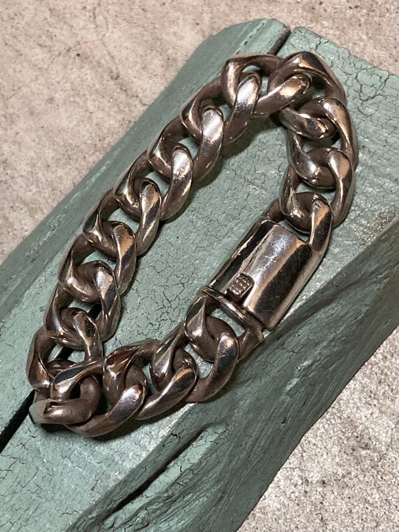 [9] Silver925 / 130g かまぼこ型 喜平チェーンブレスレット