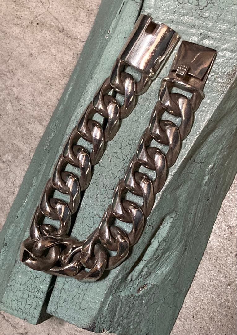 [9] Silver925 / 130g かまぼこ型 喜平チェーンブレスレット