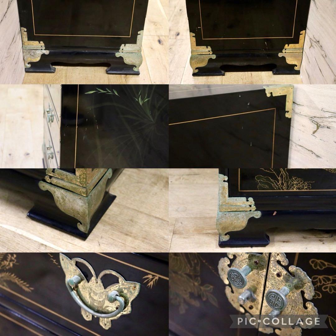 GMIH192○中国家具 李朝家具 チェスト 花鳥図 小箪笥 アジアン シノ