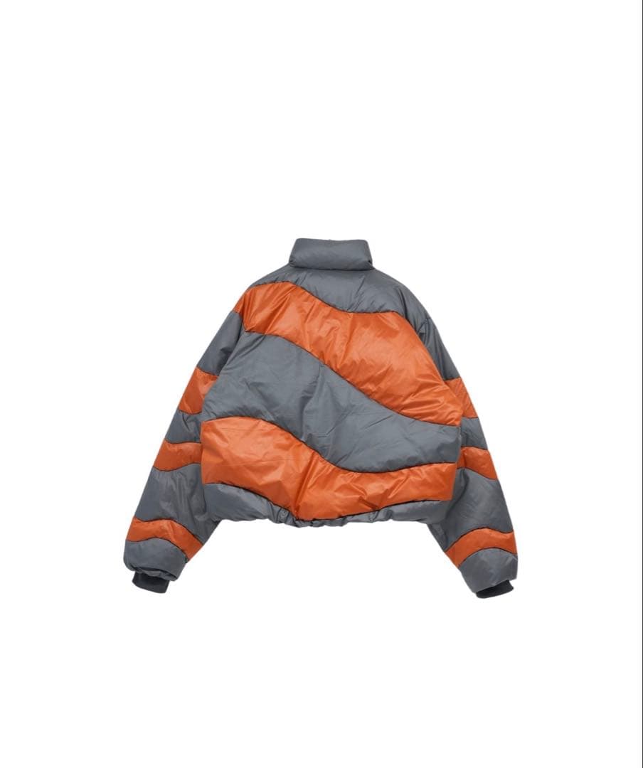 uenui ウニュイ　ウェーブ バイカラー ダウンジャケット　アウター　オレンジ