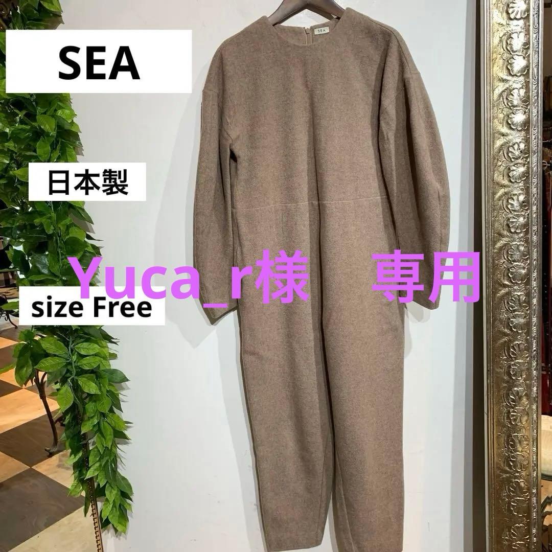 Yuca_r 　SEA 【日本製】メルトンカーブスリーブ　ジャンプスーツ