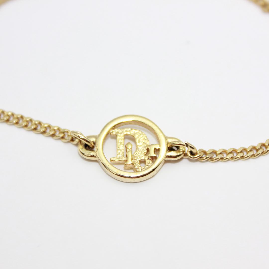 美品 Dior クリスチャンディオール ロゴ ゴールド ブレスレット