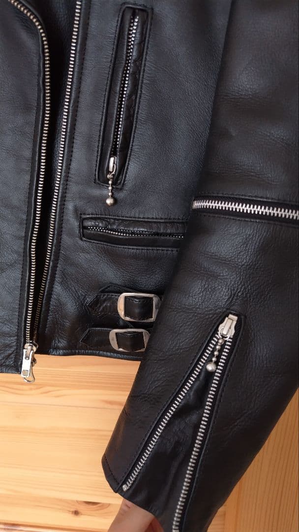 【美品】HORN　WORKSホーンワークス　ダブルライダース　牛革　レディースS