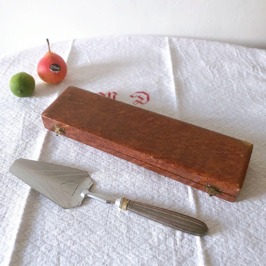 フランスアンティーク　箱入りケーキサーバー　フランスアンティークカトラリー