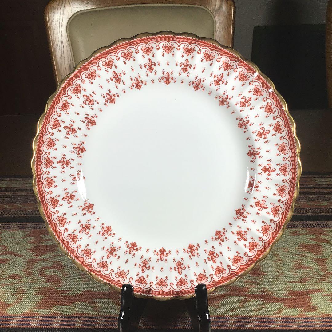 『冬うー特価』　Spode 『Fleur de Lys Red』　大皿　6枚