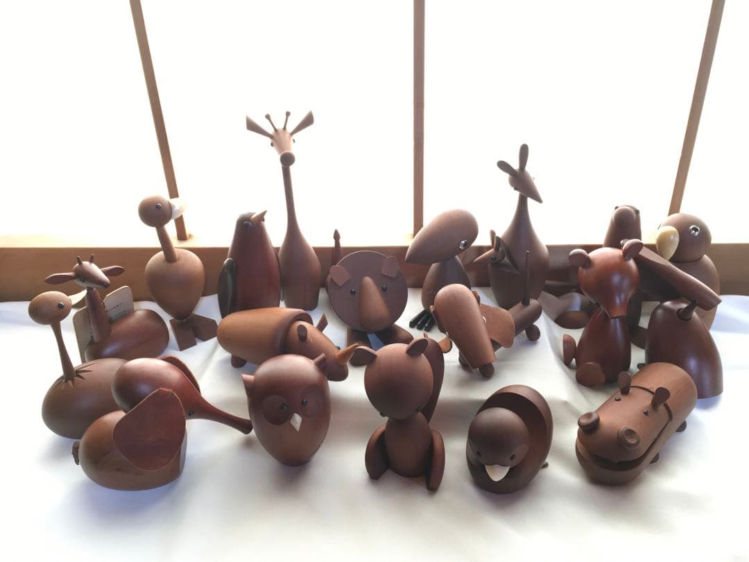 ロイヤルペット⚫︎木製動物置物 19体セット⚫︎昭和レトロ