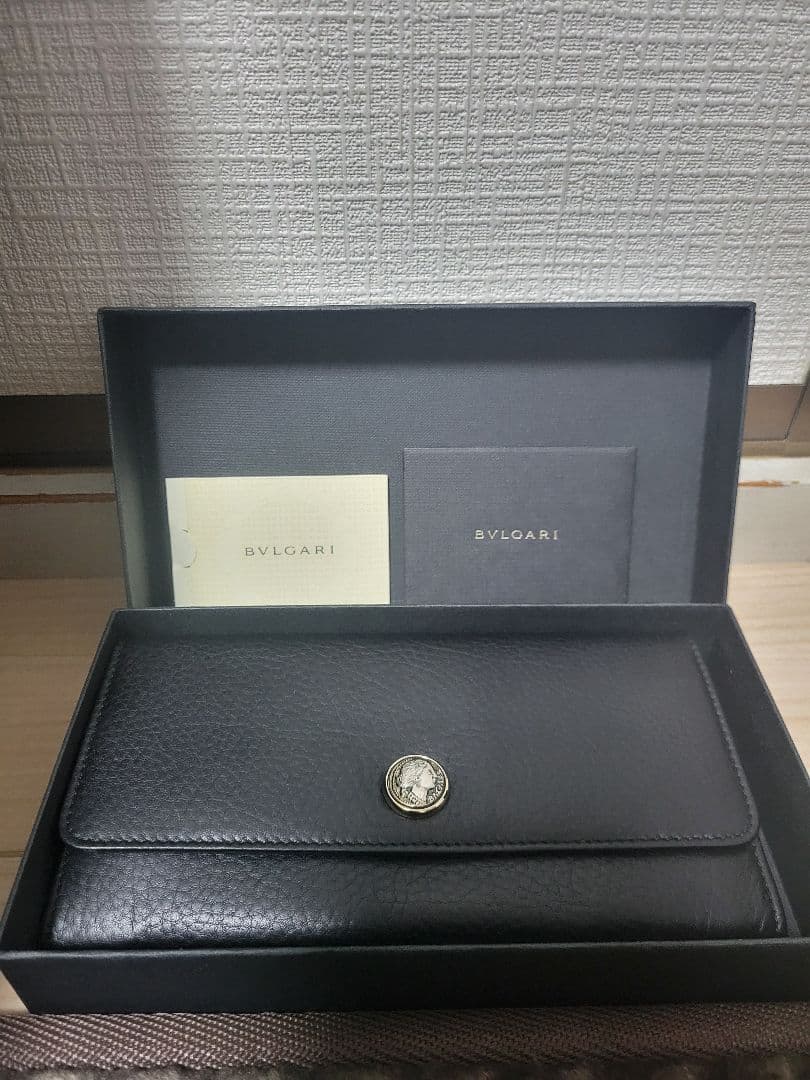 未使用BVLGARI ブラックレザー長財布