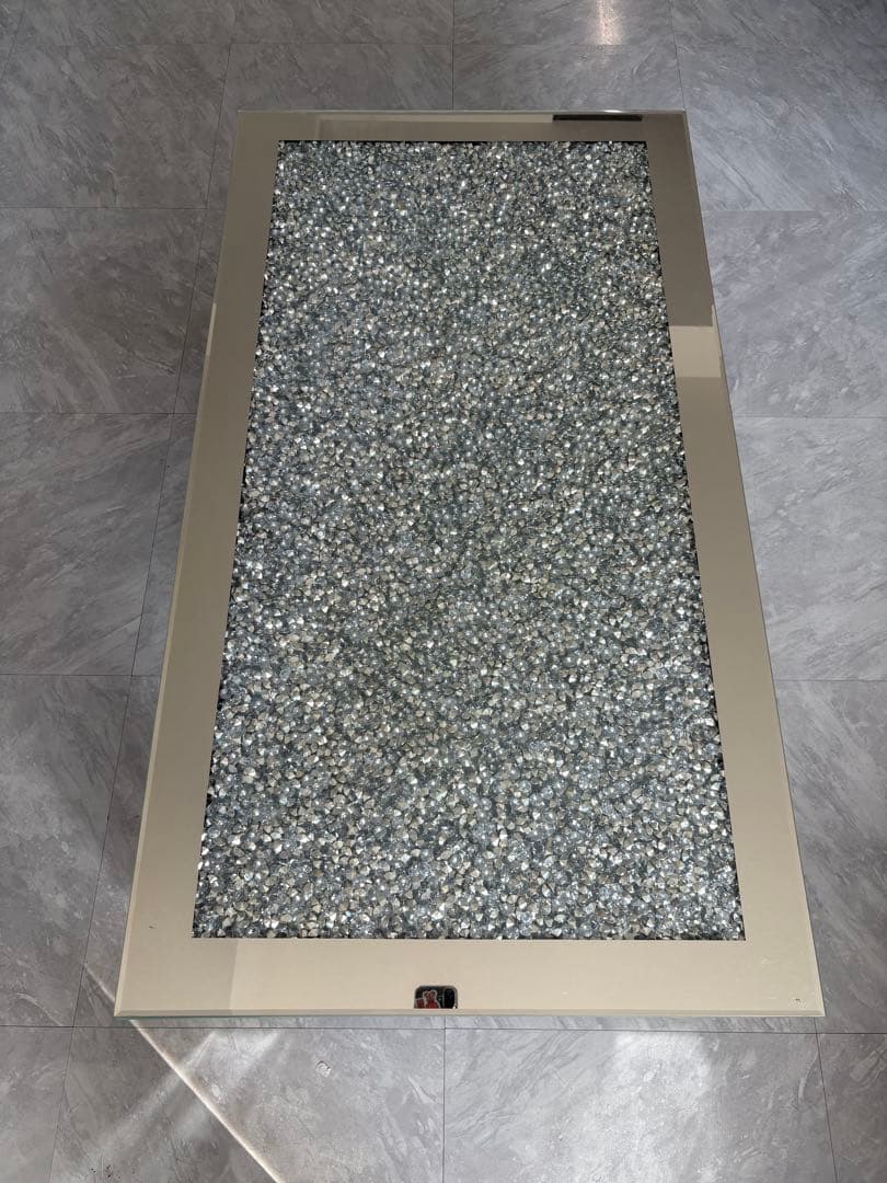 ミラー家具 クリスタル リビングテーブル ローテーブル ガラステーブル キラキラ