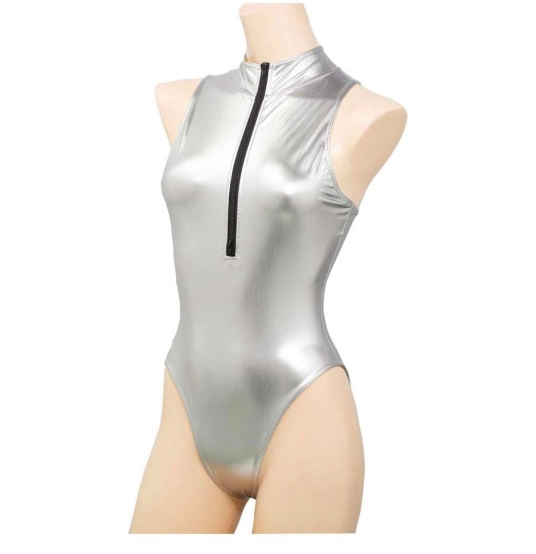 【REALISE】フロントジッパー競泳水着 シルバー