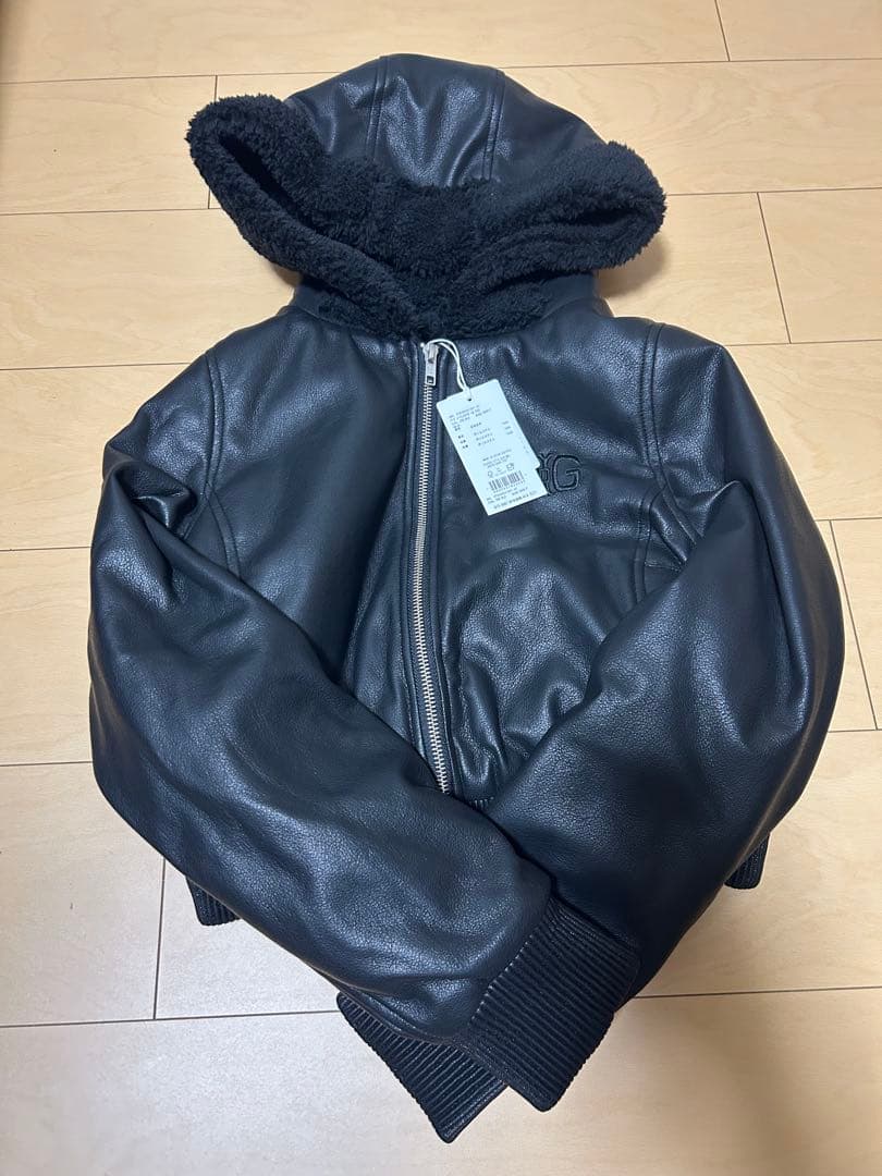 【GYDA】 ジェイダ フーディーフェイクレザーボアコート