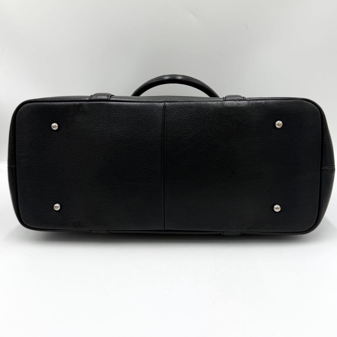 【美品】バーニーズニューヨーク トートバッグ シボ革 ビジネス A4 ブラック
