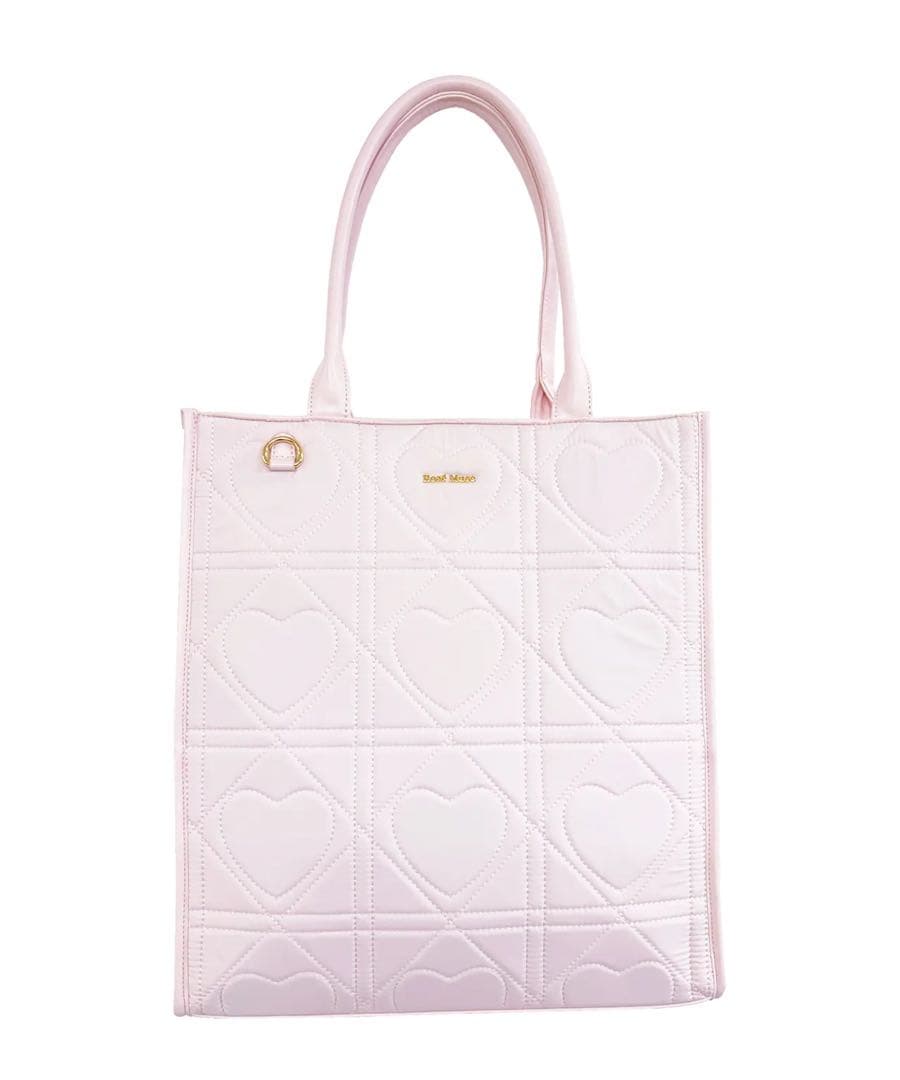 Rosé Muse Heart quilted lightweight tote
