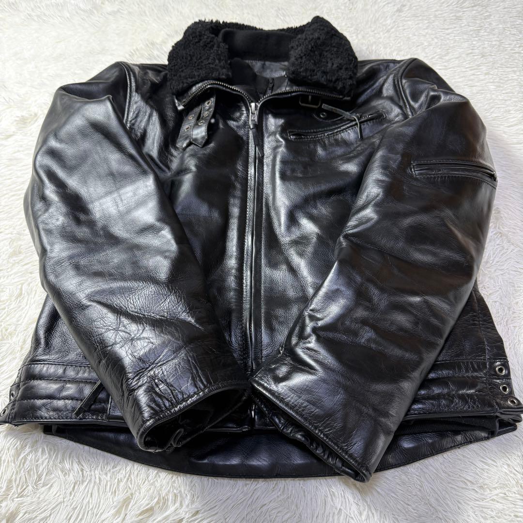 極美⭐️Liugoo Leathers ブラックレザー ライダースジャケット G1