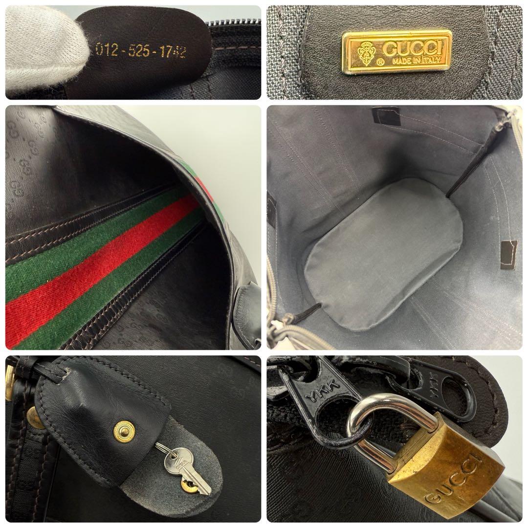 高級　グッチ　GG PVC レザー　シェリーライン　トートバッグ　ボストンバッグ