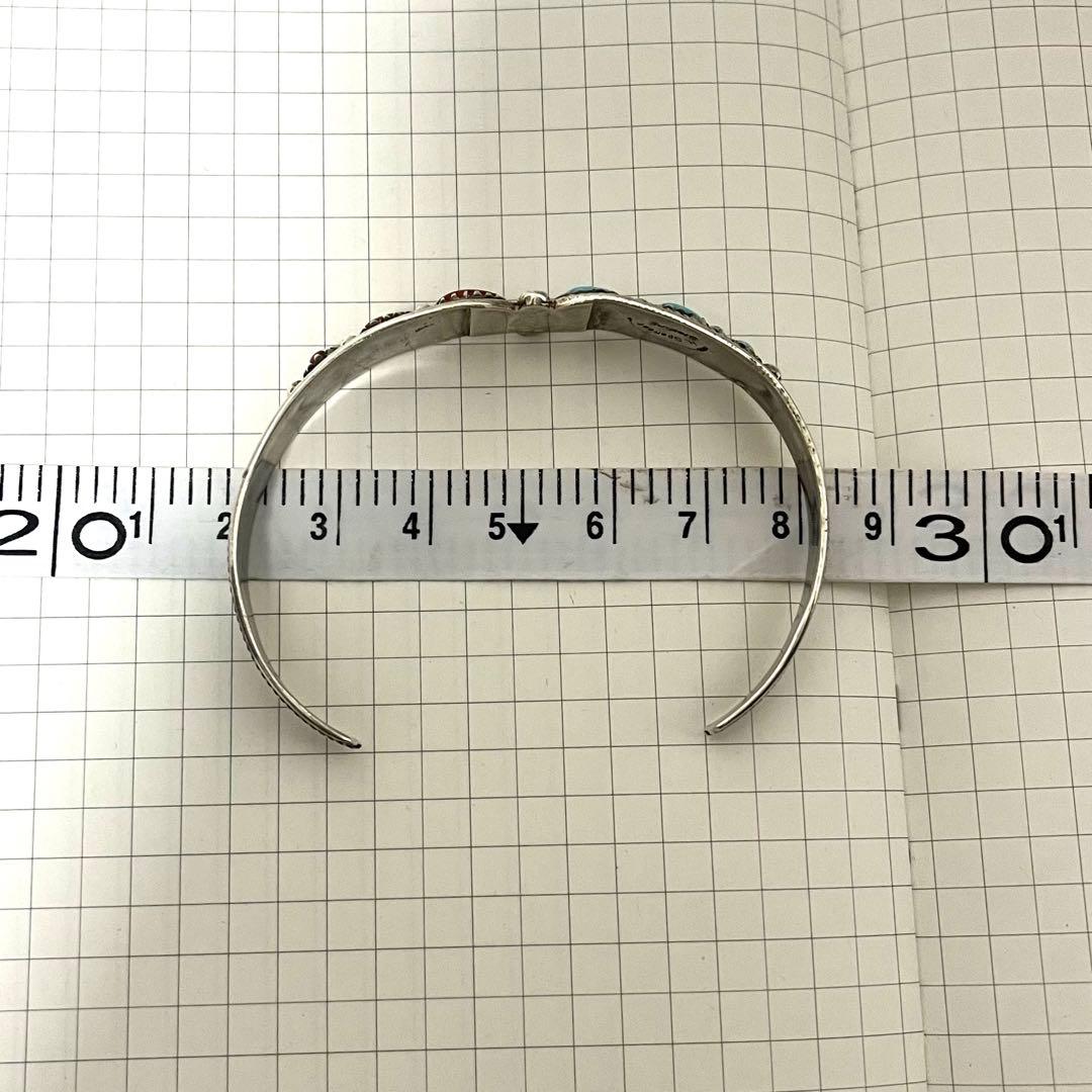 インディアンジュエリー ターコイズ・コーラル バングル H. Spencer