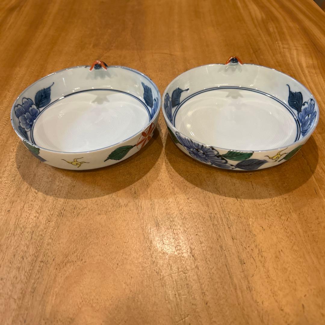 波佐見焼　林九郎窯　一閑人　絵変わり　平鉢　二枚　希少