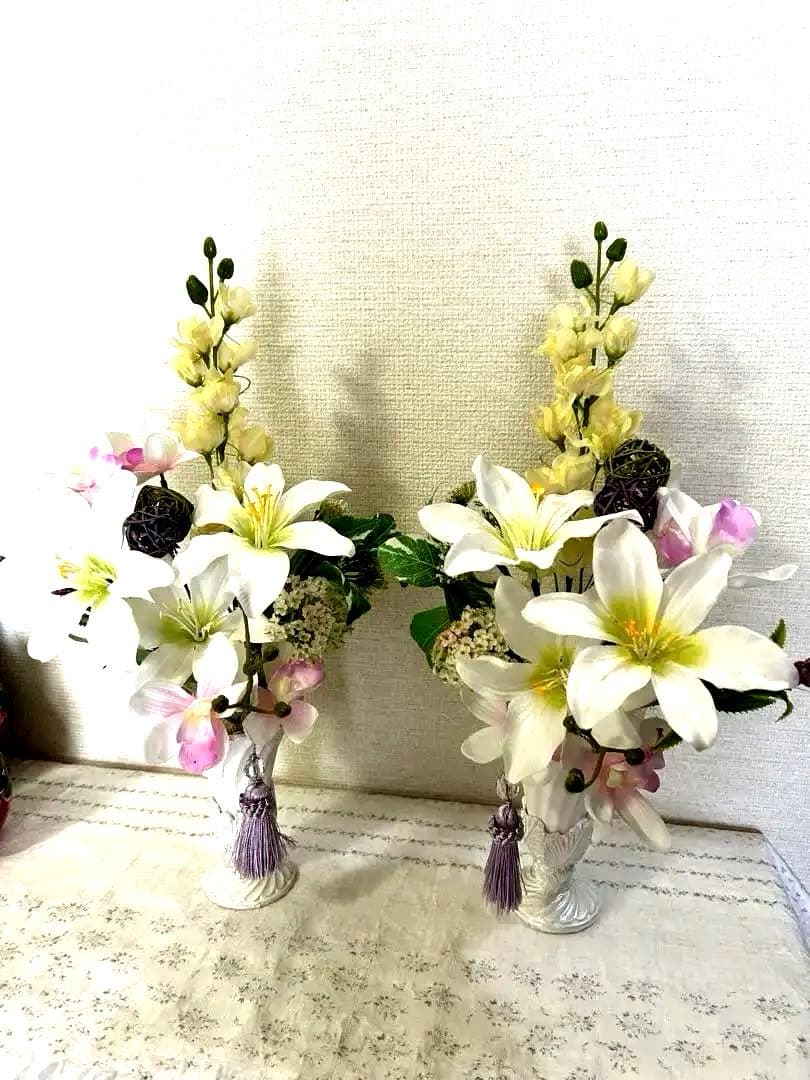 アーティフィシャルフラワー 仏花　アレンジ2つセット☆*:.。. .。.:*☆
