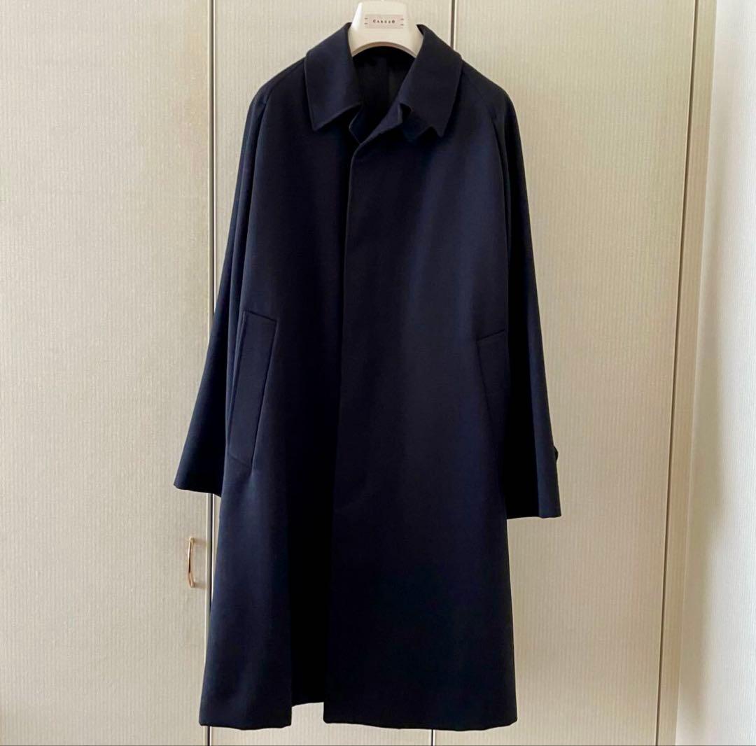 新品 CARUSO ZERO COAT 46 ブラック バルカラーコート