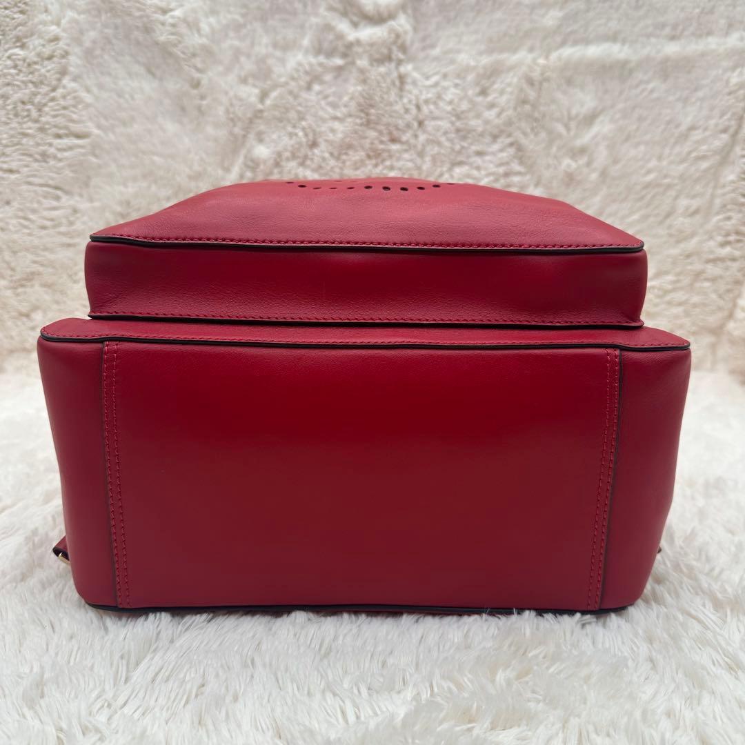 ✨極美品✨アニヤハイドマーチ　リュック　スマイリー　パンチング　カーフレザー　赤