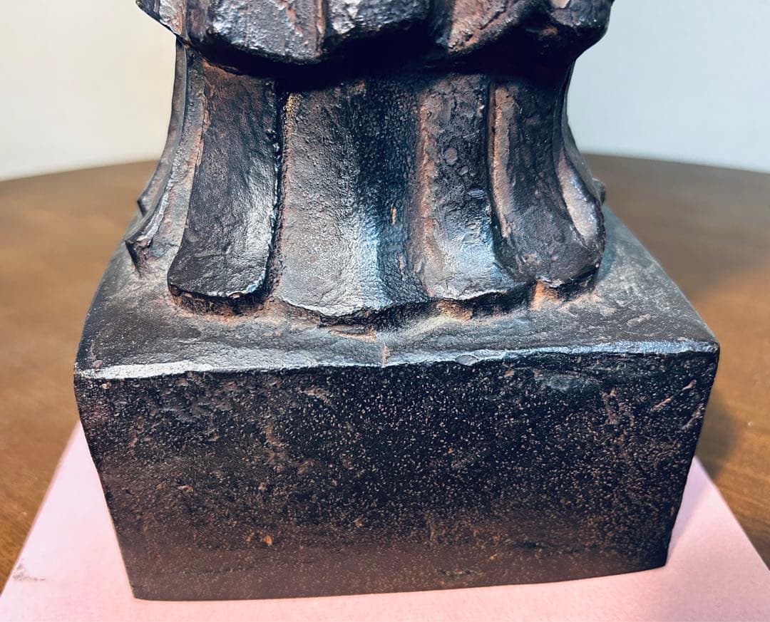 金工家 板坂辰治 銅造　聖徳太子像　共箱 置物 彫刻 彫像