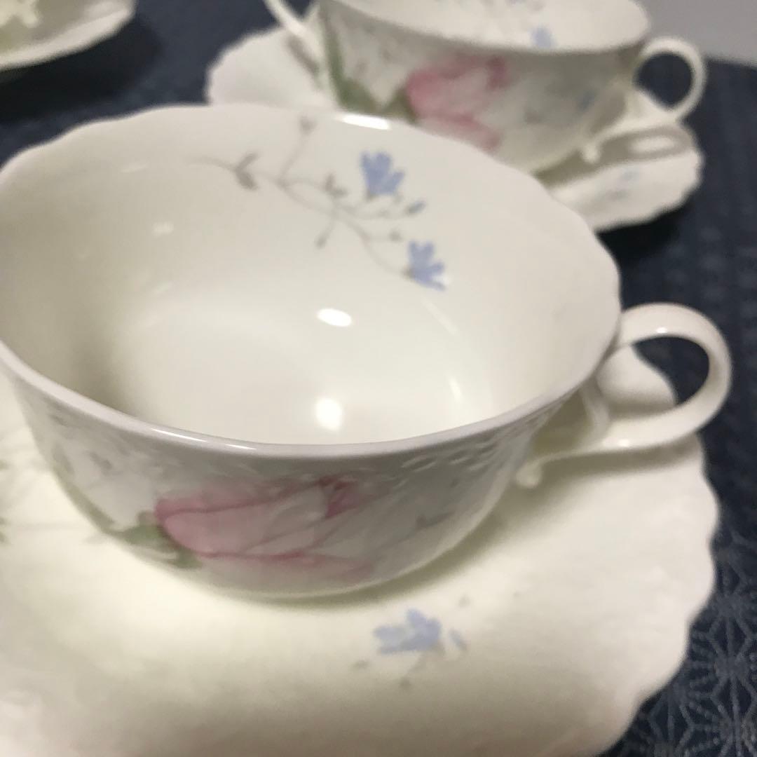 廃盤　ナルミ　両持ち手　エイプリルローズ　スープ　カップ　ソーサー　5客