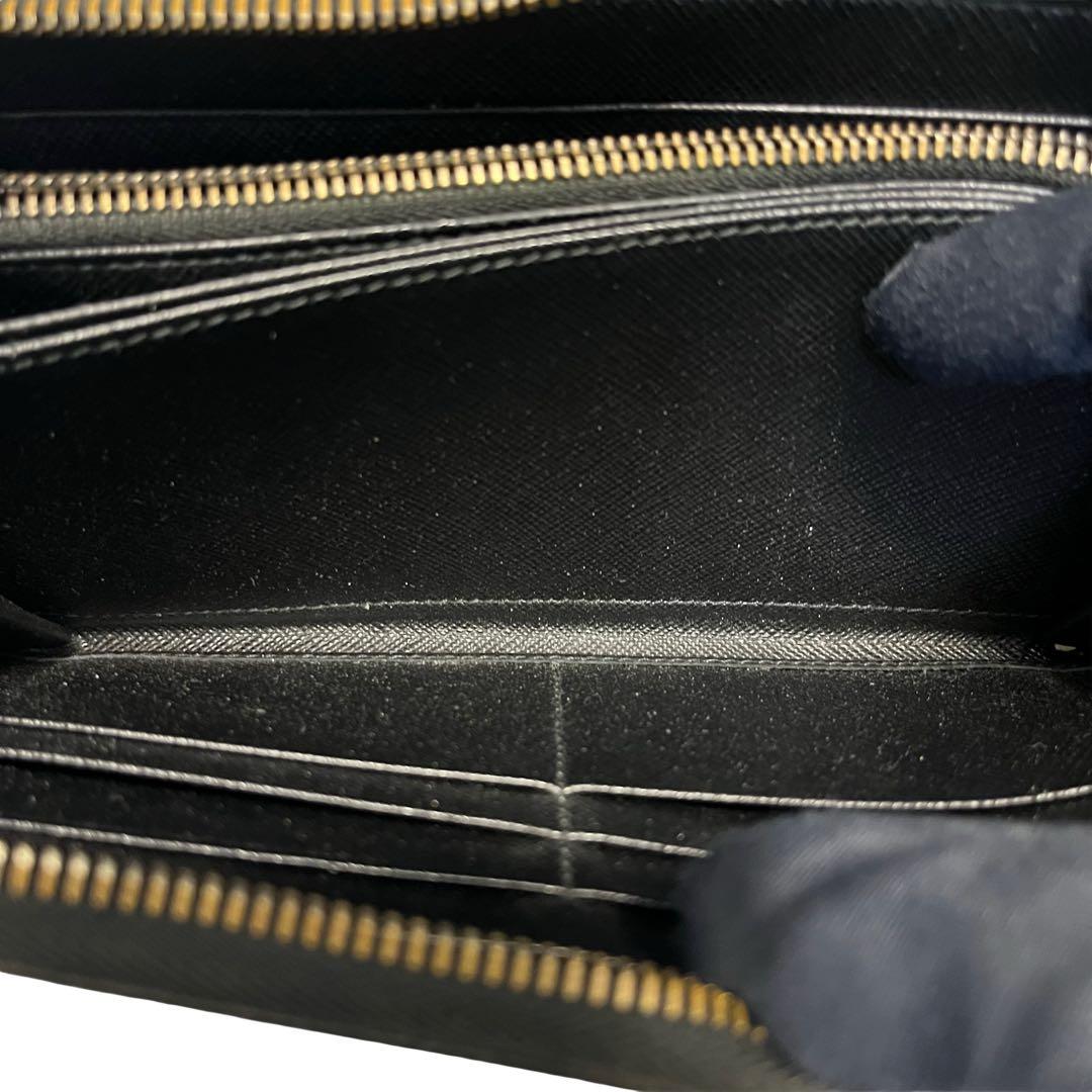 希少✨プラダ 長財布 ラウンドファスナー サフィアーノ レザー ブラック