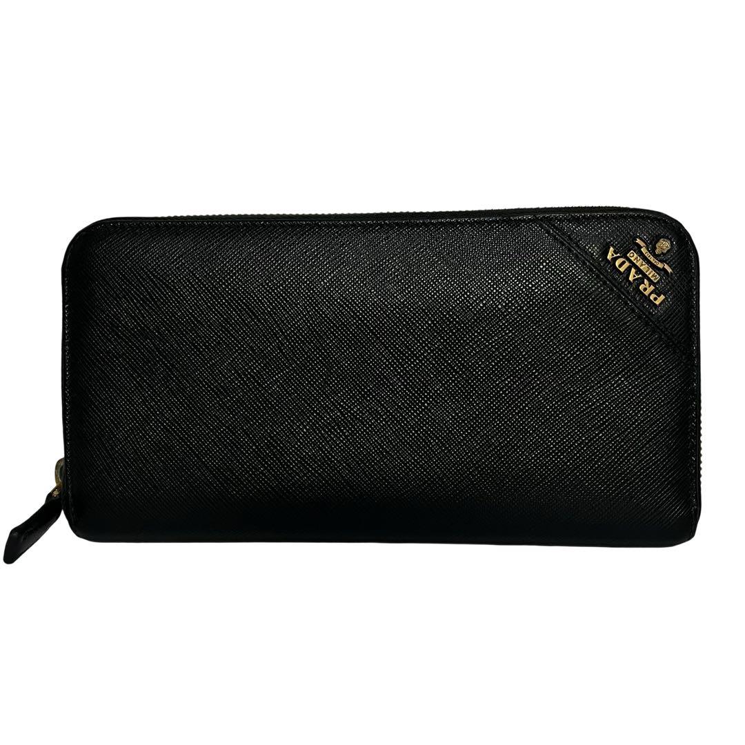 希少✨プラダ 長財布 ラウンドファスナー サフィアーノ レザー ブラック