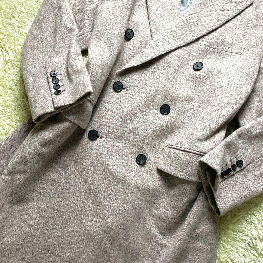 美品 ジョンローレンスサリバン チェスターコート ロング 2XL ヘリンボーン