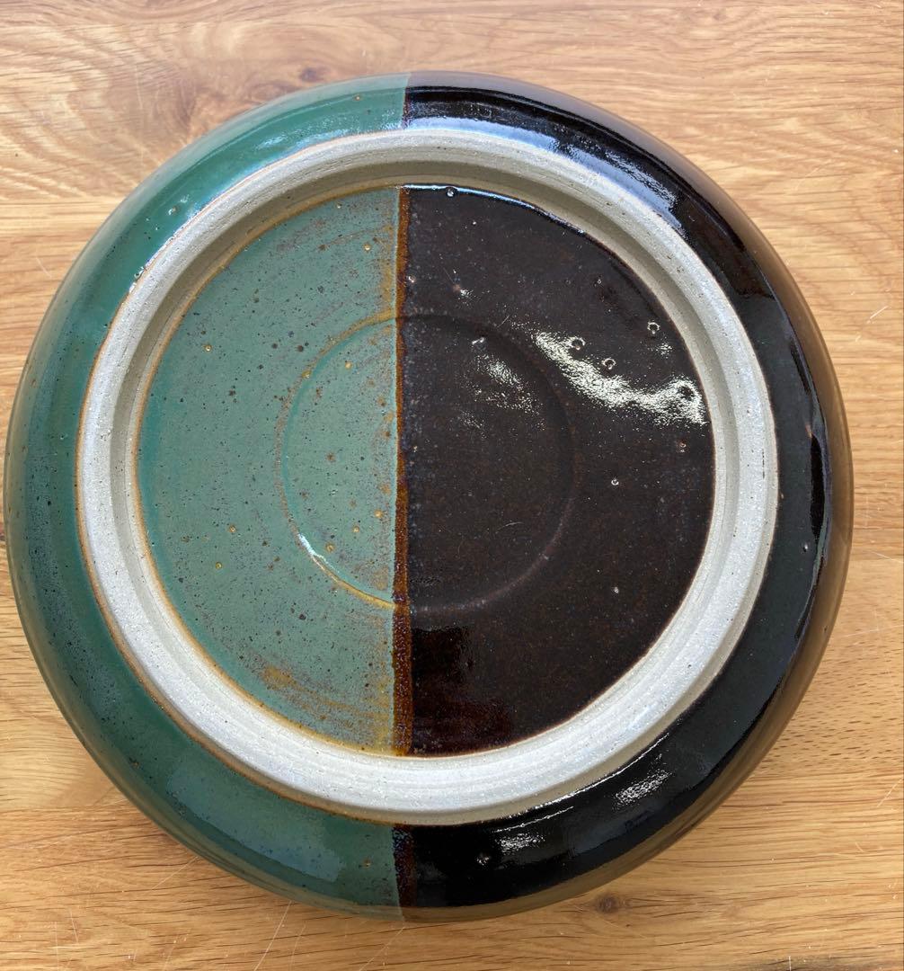 値下げ！未使用！鳥取民藝　中井窯　深鉢　染め分け大皿　24cm 飾り皿　牛ノ戸焼