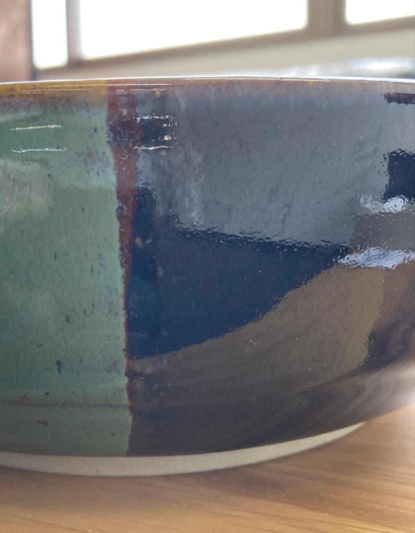 値下げ！未使用！鳥取民藝　中井窯　深鉢　染め分け大皿　24cm 飾り皿　牛ノ戸焼